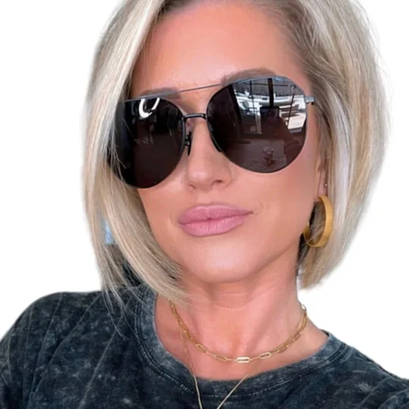 DIFF Dash Sunglasses Aviators Black Frame Grey Lens Unisex NIB - Picture 3 of 15